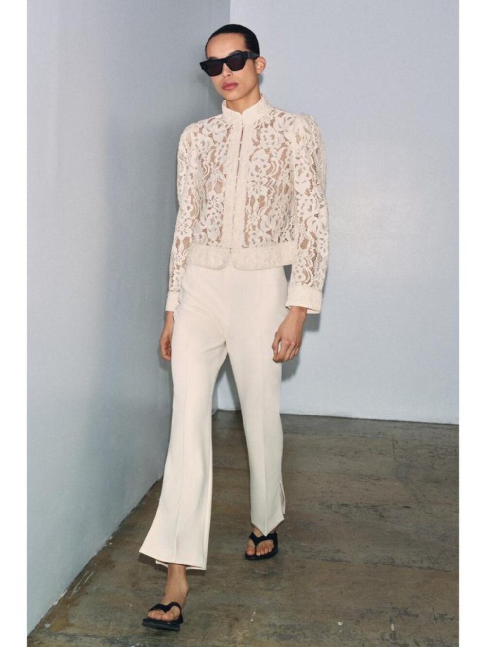 ZARA ZW COLLECTION LACE BLAZER - Picture 2 of 7
